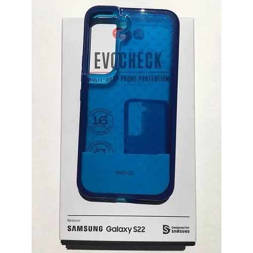 Оригинальный противоударный силиконовый чехол Tech21 Evo Check для Samsung Galaxy S22 (6.1") Blue (T21-9408) - фото 3