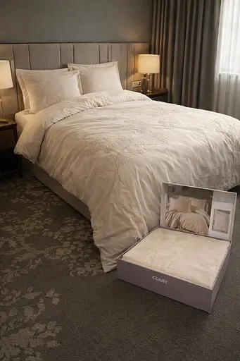 Комплект постільної  білизни євро 200х220  Premium ранфорс бежевий TC303376151 - фото 2