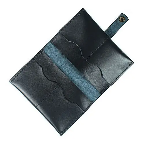 Кожаная документница синяя - фото 3