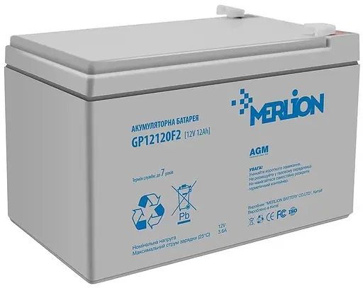 Аккумуляторная батарея для ИБП Merlion AGM 12 V / 12 А*ч (GP12120F2) - фото 1