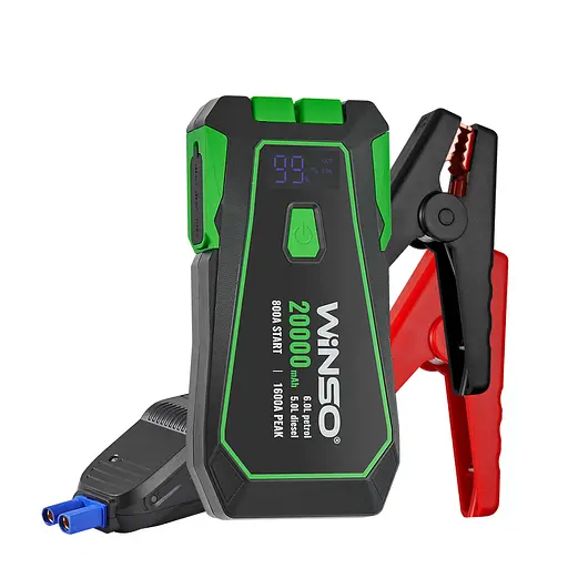 Бустер (пусковое устройство) Winso Jump Starter 800A/1600A 20000mAh со Smart-клеммами(140800)