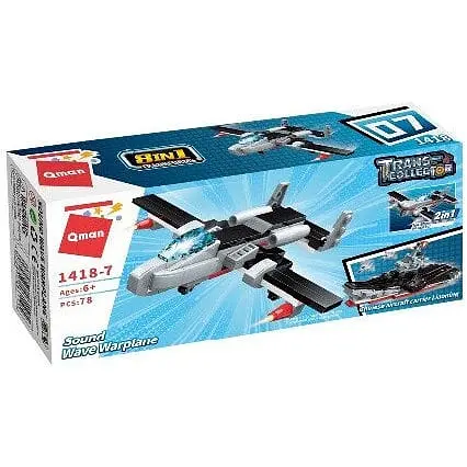 Дитячий конструктор Військовий транспорт Qman 1418Q-1-8 Літак Звукова хвиля - фото 1