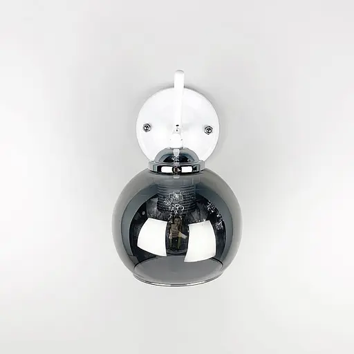 Бра з вимикачем в білому корпусі з графітовим плафоном Line F Арт. W088N/1 WT+CH+GR - фото 2