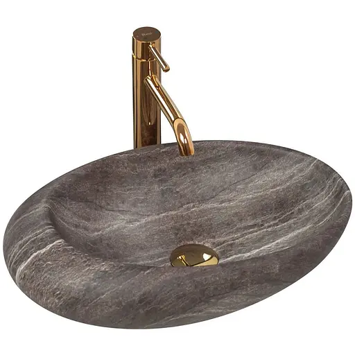 Умивальник Rea Roxy A stone D.gray накладний REA-U6649, Сірий - фото 1