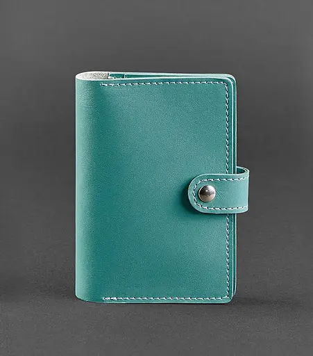 Шкіряна обкладинка для паспорта 3.0 бірюзова - фото 1