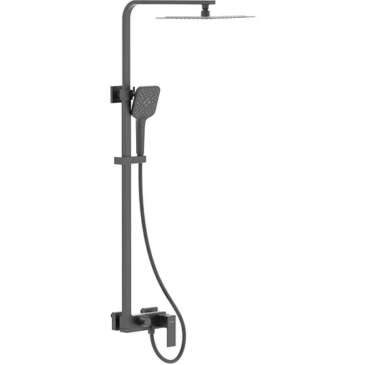 Душова система із виливом Imprese Violik верхній душ 250x250 мм ABS black matt t030B10810SQ, Чорний матовий - фото 1