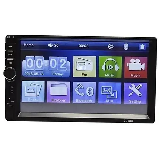 Автомагнитола 1DIN 7018В короткая база с сенсорным экраном Bluetooth USB SD с поддержкой камеры заднего вида Черный - фото 5