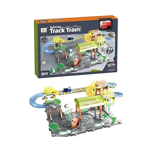 Залізничний трек 899-7, 75 деталей, локомотив із реалістичним дизайном - фото 2