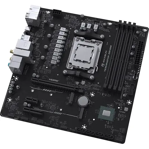Материнская плата Maxsun Terminator AM5 B850M WIFI, B850, 4xDDR5, Int.Video (CPU), 4xSATA3, 2xM. 2, 1xPCI-E 4.0 x16, 1xPCI-E 3.0 x4, 1xPCI-E 3.0 x1, ALC897, RTL8125BG, RTL8852BE, BT5.2, 4xUSB3.2/4xUSB2.0/1xUSB-C, DP/HDMI, Micro ATX - фото 4