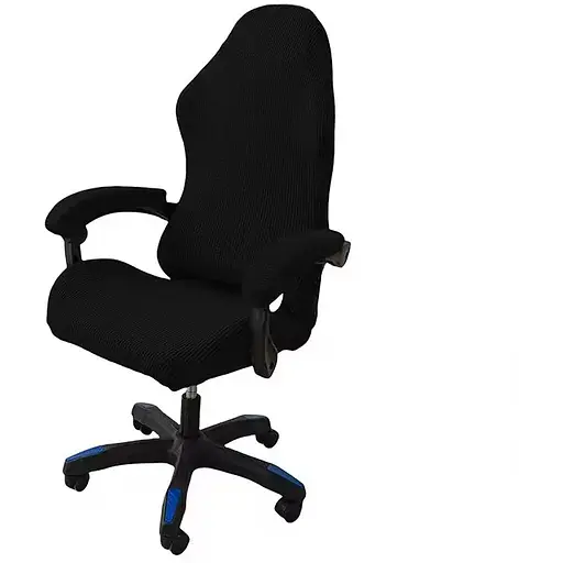 Эластичный защитный чехол на компьютерное/игровое кресло Semi Chair Cover с подлокотниками - Black - L - фото 1