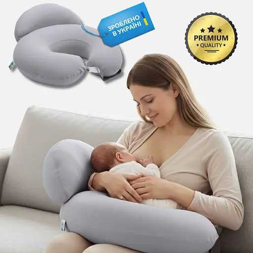 Подушка для кормления Sei Design диванчик серо-бежевый 60х70х16 см (8000036177_серый-беж) - фото 4