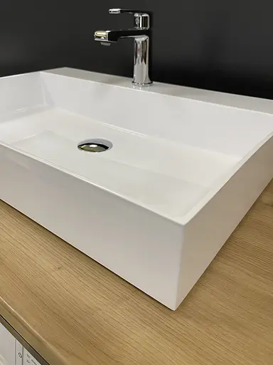 Раковина Adamant умывальник SLENDER искусственный камень прямоугольная - фото 7