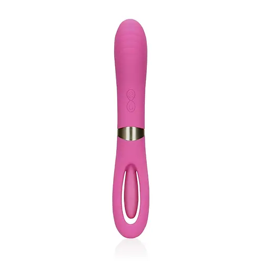 Вибратор Loveline Double Sided Flapping and G-Spot 24 см розовый - фото 2