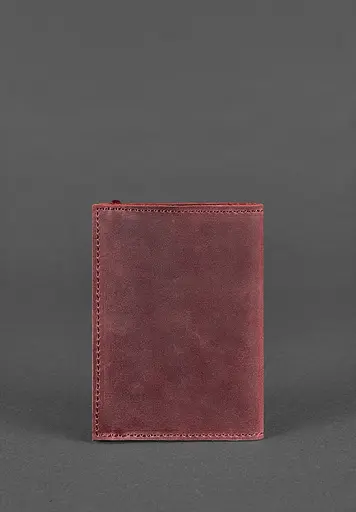 Шкіряна обкладинка для паспорта 1.0 бордова Crazy Horse - фото 5