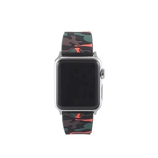 Ремінець Creasted для годинника Apple Watch 42 мм 44 мм силіконовий з пряжкою, Camouflage with orange - фото 3