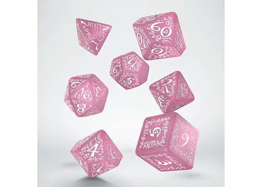 Набір кубиків Elvish Shimmering pink & White Dice Set , 7 шт. (SELV11) - фото 2