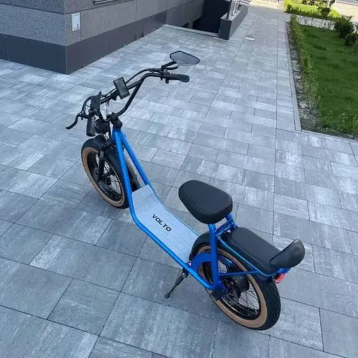 Электровелосипед Volto Cruise двухместный 20" 1000W 20Ah + NFC голубой - фото 2