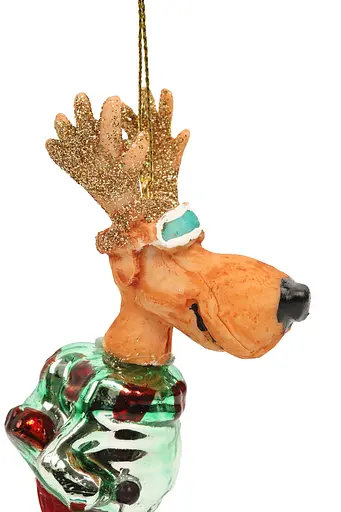 Елочное украшение "Олень-лыжник" в бирюзовом свитере, 10,5*12,2 см, YQ1409213 - фото 2