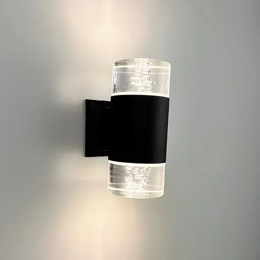 Фасадний чорний світильник з ефектом крапель 17х8 см | Line F | Арт. 8702 10W 3000K IP54 ВК - фото 3