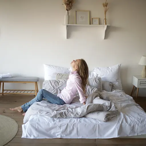 Комплект постельного белья 100% белый хлопок с серым British mist - двуспальный - фото 3