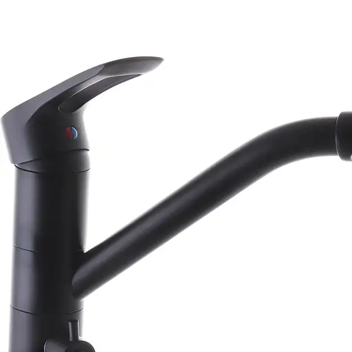 Змішувач для кухні на дві води Haiba Hansberg 021 HB3915 Чорний матовий - фото 2