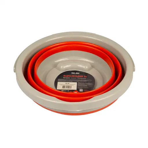 Ведро силиконовое Tramp складное 5 L Оранжевый (TRA-TRC-092-ORANGE) - фото 2