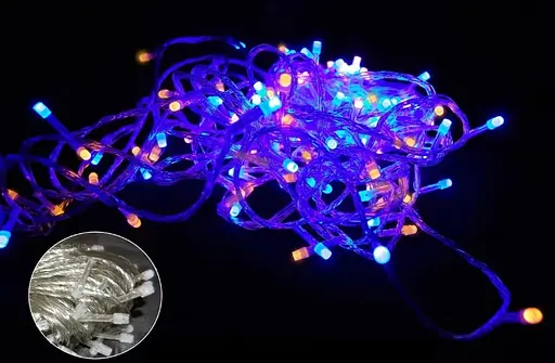 Гирлянда внешняя прямая 200 led RGB color (белый провод) 5мм 20м - фото 7
