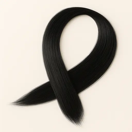 Прядь прямых термостойких волос на заколке 60 см Брюнет