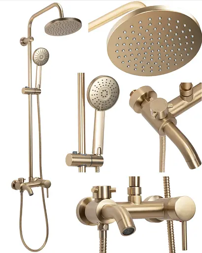 Душова система Rea Luis Brushed Gold з виливом REA-P7051, Золотий - фото 7