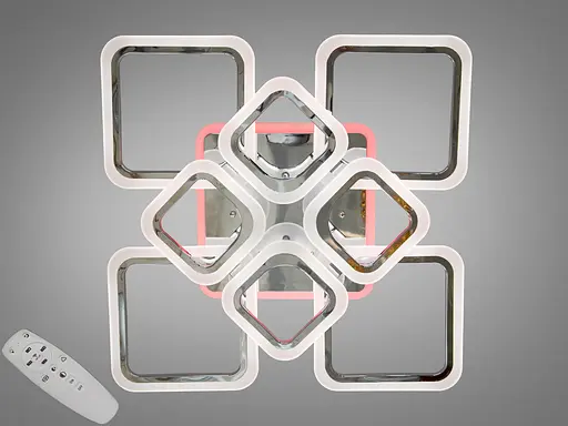 Современная LED люстра с подсветкой, димером, 115W, хром - фото 1