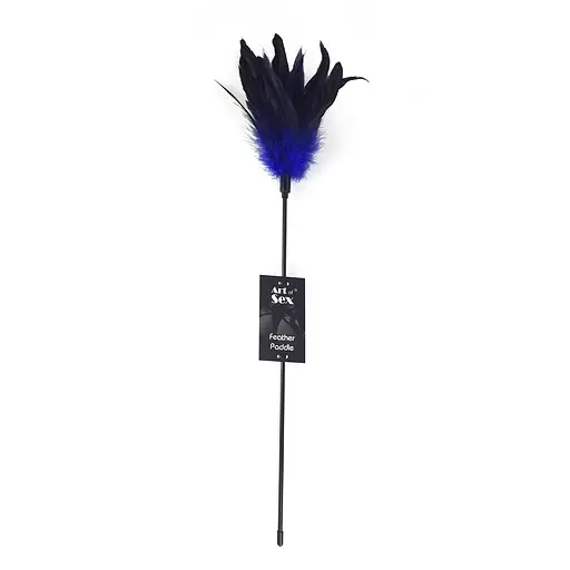 Щекоталка синяя Art of Sex - Feather Paddle, перо молодого петуха - фото 3