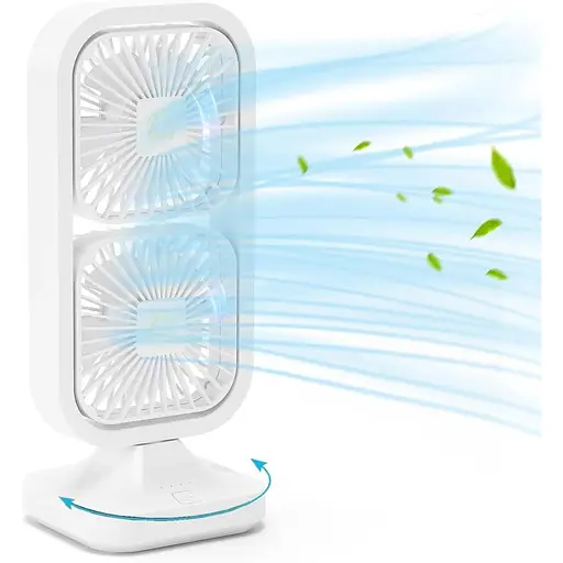 Портативный настольный бесшумный вентилятор TONIFAY Tower Oscillating 3 скорости, вращением на 180°