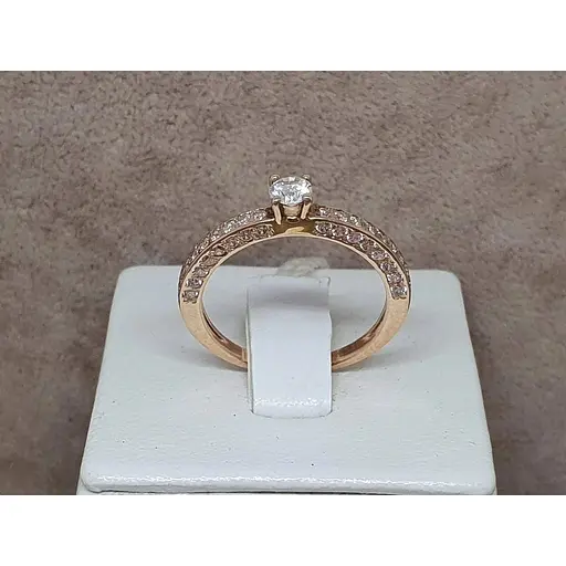 Золотое кольцо Семейные драгоценности с фианитами. 111712 17,5 - фото 4