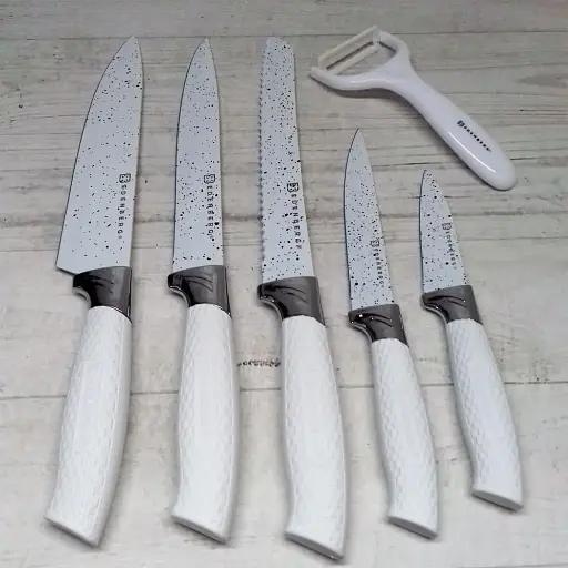 Набор кухонных ножей 7 предметов с подставкой Edenberg EB-5103 - фото 3