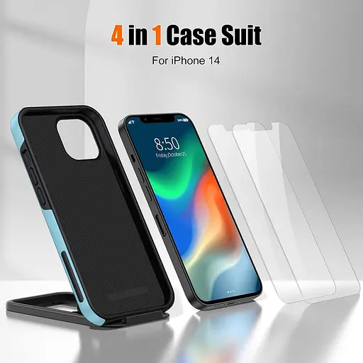 Чохол KOVASIA для iPhone 14, з 2 захисними плівками для екрану + 1 тримачем для телефону, [захист від подряпин] [протиударний] - фото 8