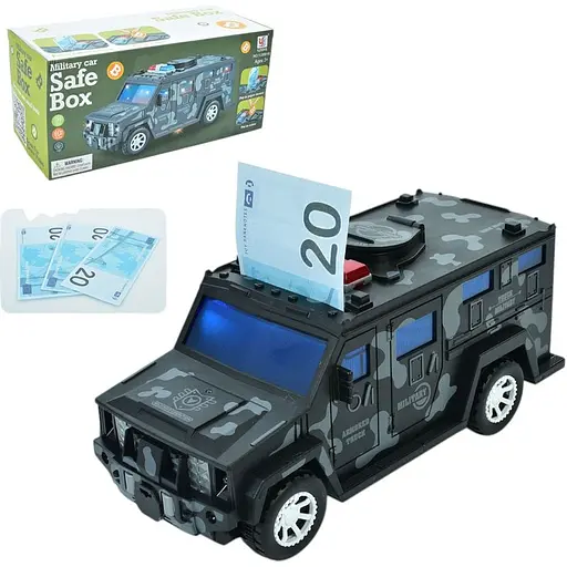Військова машина-скарбничка, 26 см, музика, світло, YJ388-60
