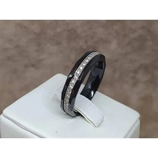 Срібне кільце Aurora з керамікою і фіанітами. С1019Ч 19 - фото 3