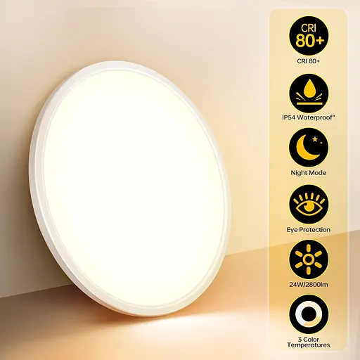 Светодиодный потолочный светильник Aisutha, 24 Вт, 2800 лм, с регулировкой яркости, с пультом дистанционного управления, 3000–650 - фото 3