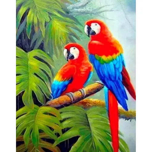Алмазна вишивка алмазна мозаїка на підрамнику Папуги 40*50 см - фото 1
