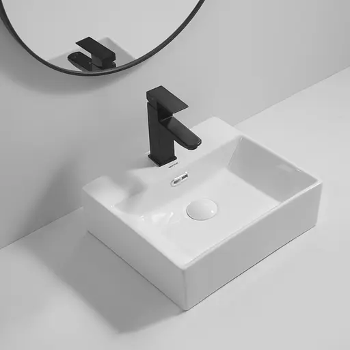 Умивальник підвісний Mixxus Premium Quadro-0205 410x360x130 мм з отвором під змішувач MP6508, Білий - фото 6