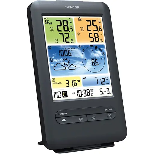 Умная метеостанция Sencor SWS 9898 WIFI черная [134779] - фото 4