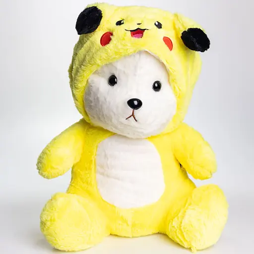 М'яка іграшка Ведмедик Тедді в костюмі Пікачу з пледом 100х180 см ТМ COLORFUL HOME 520-2Y - фото 3