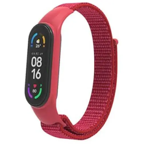 Ремінець Nylon Mi Band 3/4/5/6/7 Червоний (08) - фото 1