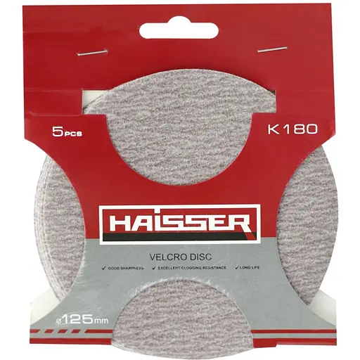 Круг шлифовальный Haisser самоклеящийся 125 мм, k 180, 5 шт. (119700)