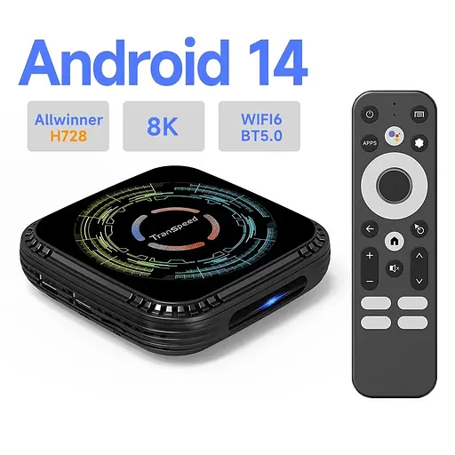 Transpeed H728 4/64Gb Android 14, Смарт ТВ приставка медіаплеєр 8K HDR Android SmartTV Box - фото 13
