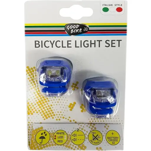 Ліхтар блимавка комплект Good Bike Silicon LED в силіконовому корпусі 2 шт. сині (92325Blue-IS) - фото 4