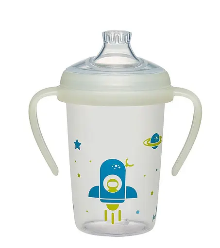 Тренировочная поилка с ручками и мягким силиконовым носиком Мальчик 270 мл. "Первые моменты" Nip - фото 1