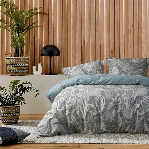 Постельное белье Lotus Home Chilla сатин евро серо-голубое (svt-2000022346535) - фото 2