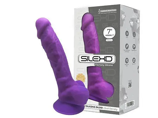 Фалоімітатор SilexD Johnny Purple (MODEL 1 size 7in), двошаровий, силікон + Silexpan, діаметр 3,8 см - фото 3
