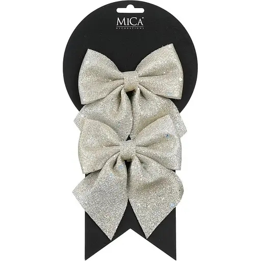 Бант декоративний Mica Decorations 13 см перламутр 2 шт. (1179623)
